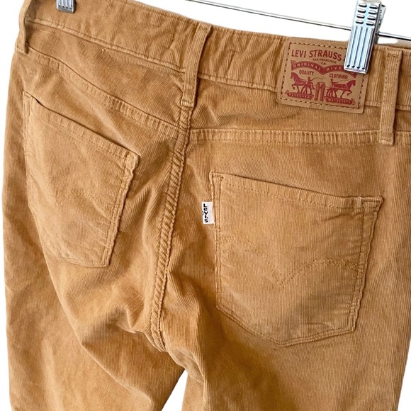 LEVI’S 721 HIGH RISE SKINNY BUTTON FLY CAMEL TAN CORDUROY JEANS SIZE 27x28 - Picture 9 of 16